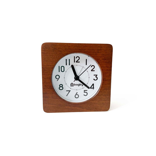 Bagby CLASSIC Silent Alarm Clock showing round analog face with clear numerals on white background