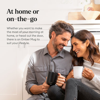 Ember Mug 2 color options showing Black, White, Red, and Copper variants side by side