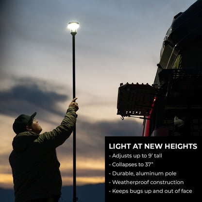 LightRanger 1200 mounted magnetically under car hood illuminating engine compartment