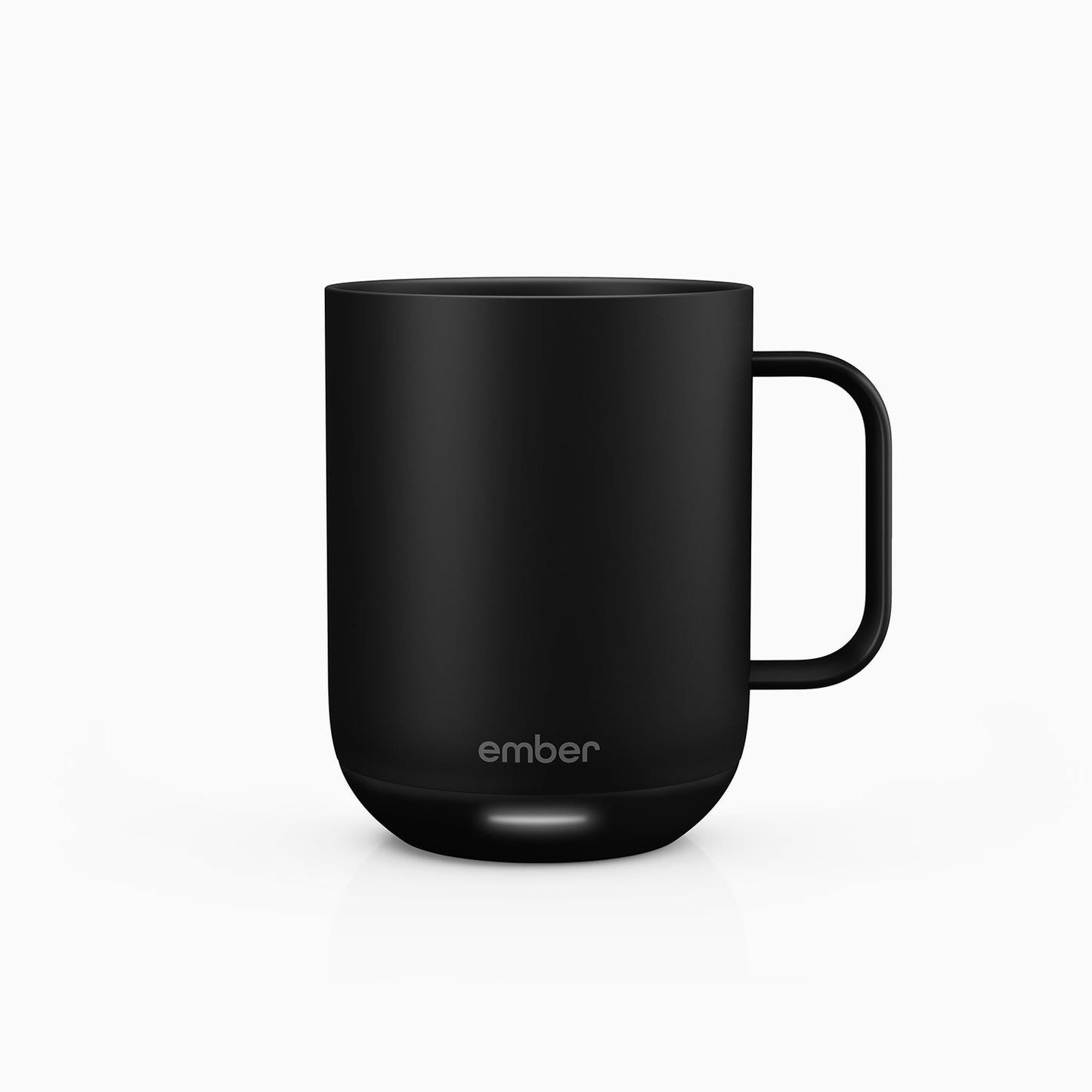 Ember Mug 2 temperature control smart mug in black on white background showing ceramic finish