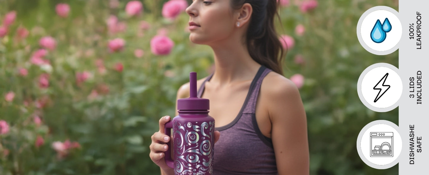 Close-up of COLDEST bottle flip-top straw lid mechanism and leak-proof seal