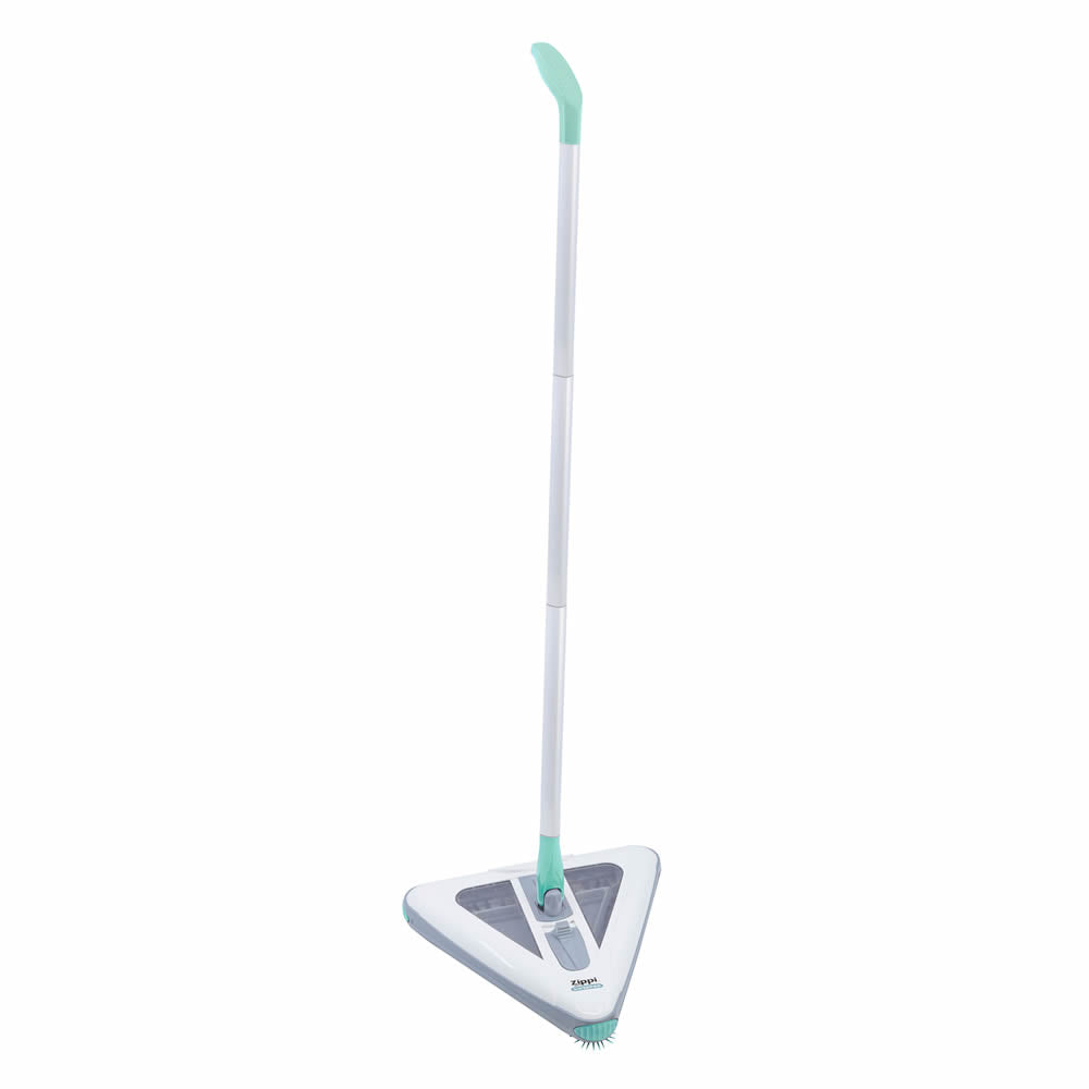 Zippi Sweeper cordless electric floor cleaner standing upright showing full profile view